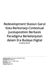 Redevelopment Stasiun Garut Kota Berkonsep Contextual Juxstaposition ...